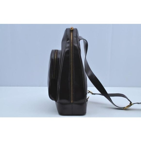 Gucci Messenger Triangular Two Way Messengerbackpack With Pocket Purple Patent L - Picture 10 of 11